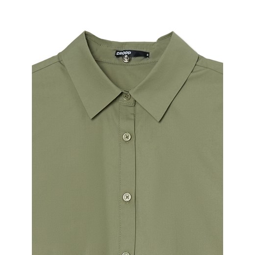 Cropp - Ciemnozielona krótka koszula - zielony Cropp XL Cropp okazyjna cena