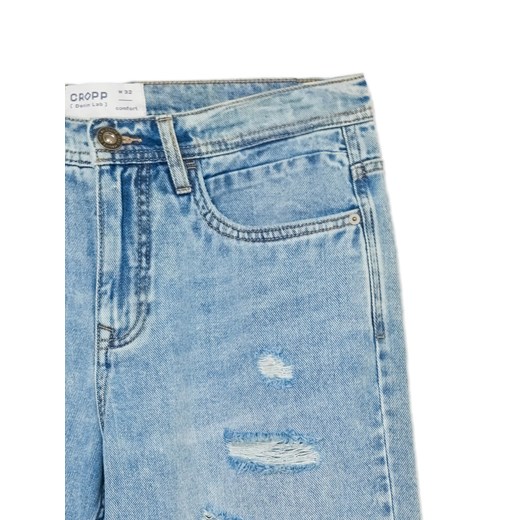 Cropp - Jeansowe szorty z postrzępieniami - niebieski Cropp 38 wyprzedaż Cropp