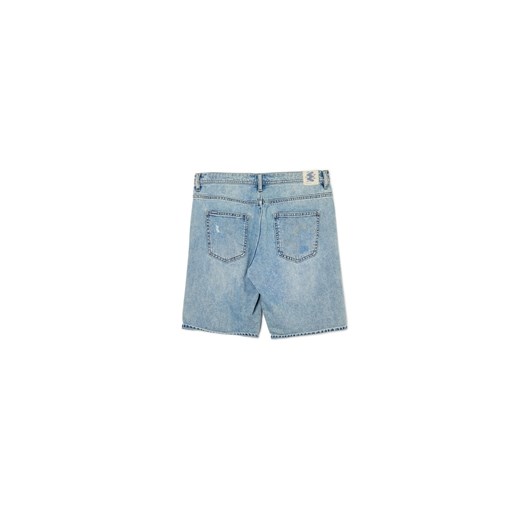 Cropp - Jeansowe szorty z postrzępieniami - niebieski Cropp 34 wyprzedaż Cropp