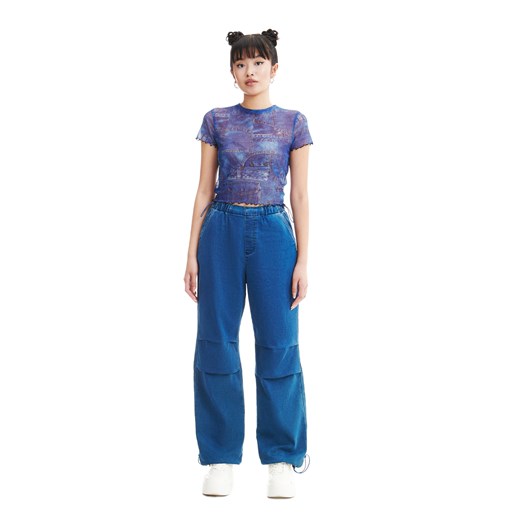 Cropp - Ciemnoniebieskie jeansy parachute - niebieski Cropp 42 okazyjna cena Cropp