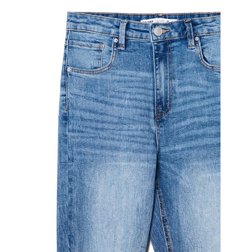 Cropp - Niebieskie jeansy skinny high waist - niebieski Cropp 38 Cropp