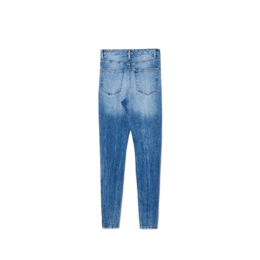 Cropp - Niebieskie jeansy skinny high waist - niebieski Cropp 34 Cropp
