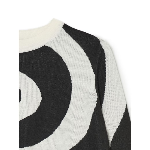 Cropp - Biało-czarny sweter - kremowy Cropp L Cropp