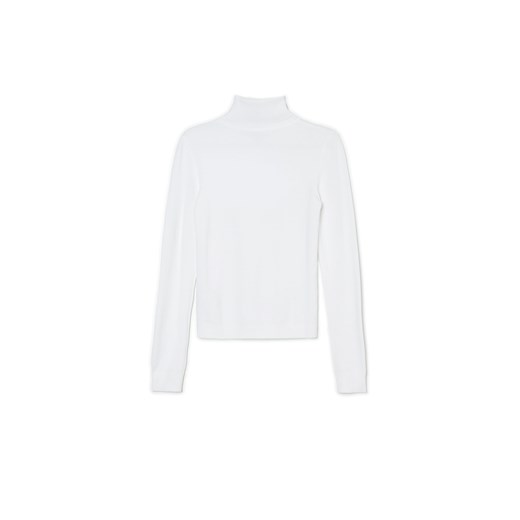Cropp - Biały sweter z golfem - biały Cropp S Cropp
