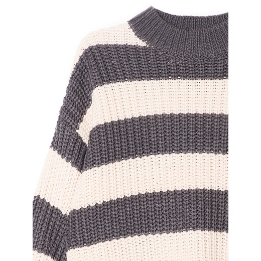 Cropp - Sweter w paski - szary Cropp XL Cropp