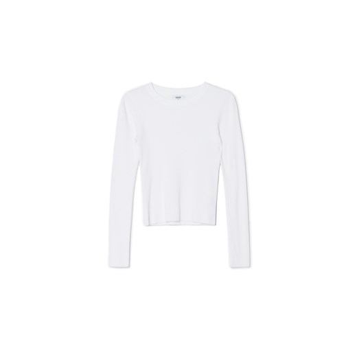 Cropp - Biały sweter w prążki - biały Cropp M okazja Cropp