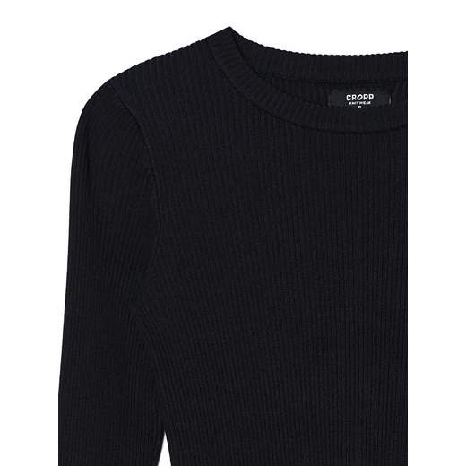 Cropp - Czarny sweter w prążki - czarny Cropp S Cropp