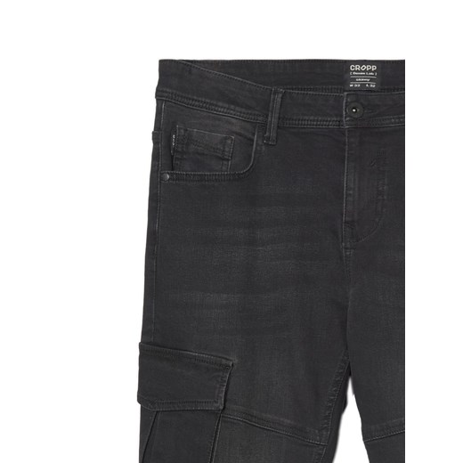 Cropp - Czarne jeansy skinny cargo - czarny Cropp 32/34 promocja Cropp
