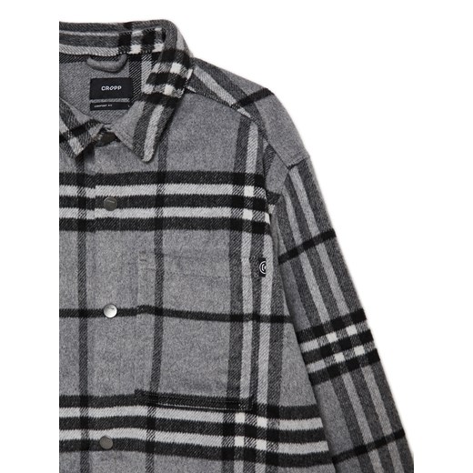 Cropp - Szara koszula wierzchnia w kratę - czarny Cropp L Cropp okazja