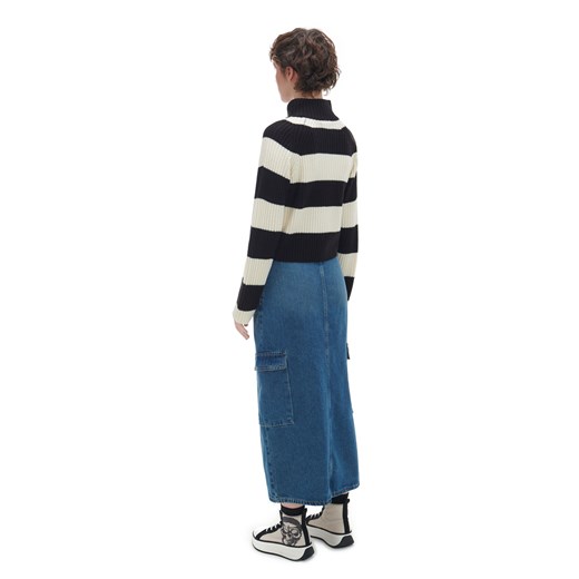 Cropp - Rozpinany sweter w paski - czarny Cropp XS Cropp