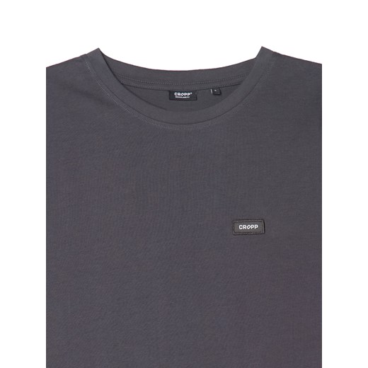 Cropp - Ciemnoszary t-shirt z aplikacją Cropp - szary Cropp XXL Cropp