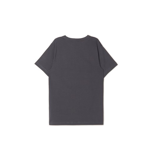 Cropp - Ciemnoszary t-shirt z aplikacją Cropp - szary Cropp L Cropp