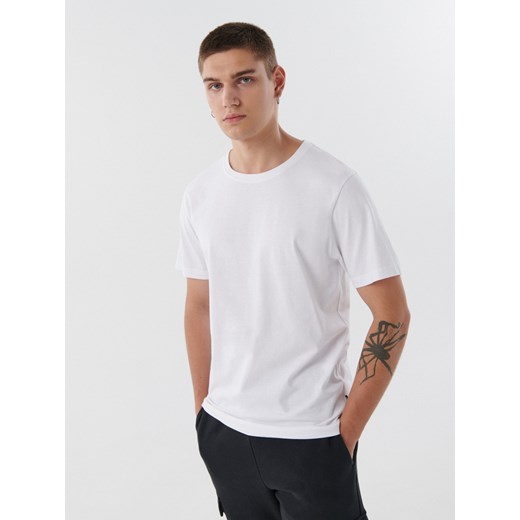 Cropp - Biała koszulka basic UNISEX - biały Cropp M Cropp