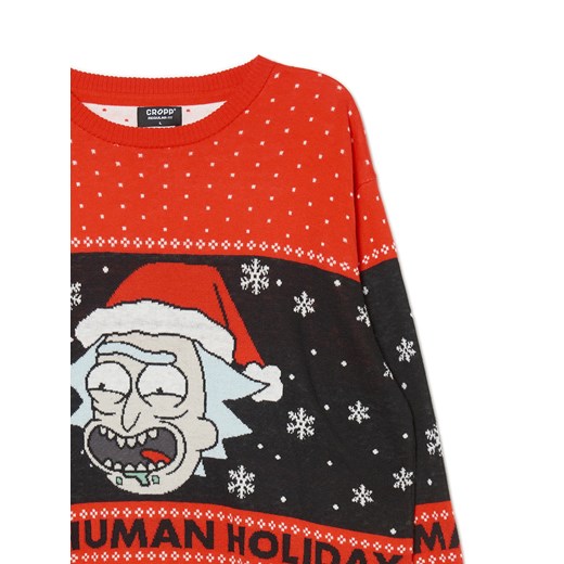 Cropp - Sweter z motywem świątecznym Rick and Morty - czerwony Cropp XXL promocyjna cena Cropp