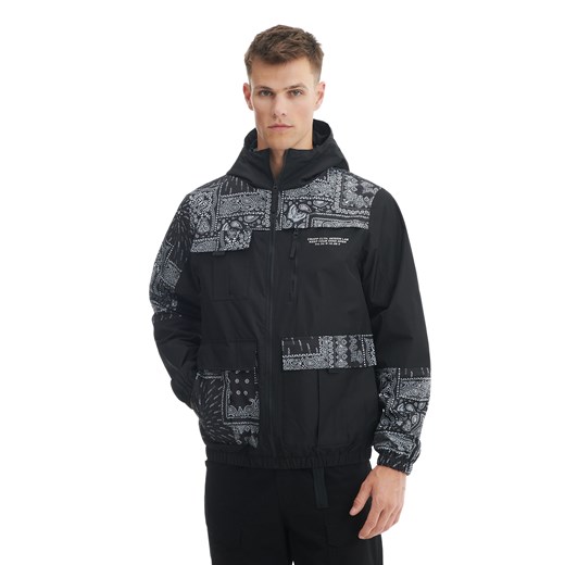 Cropp - Kurtka z kapturem i wzorem paisley - czarny Cropp S Cropp wyprzedaż