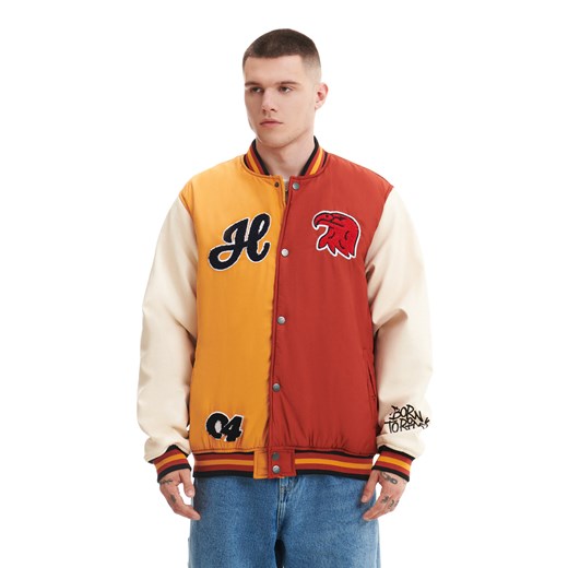 Cropp - Multikolorowa kurtka bomber - kasztanowy Cropp S wyprzedaż Cropp