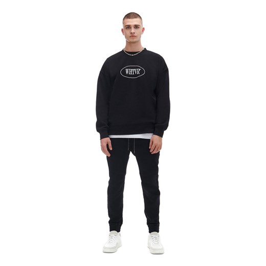 Cropp - Czarna bluza z nadrukami - czarny Cropp S Cropp