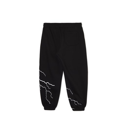 Cropp - Dresowe joggery z odblaskowym printem - czarny Cropp M Cropp