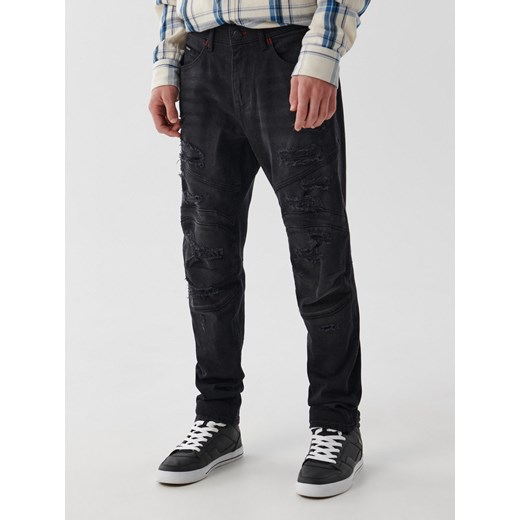 Cropp - Czarne jeansy męskie slim fit - czarny Cropp 30/34 Cropp okazja