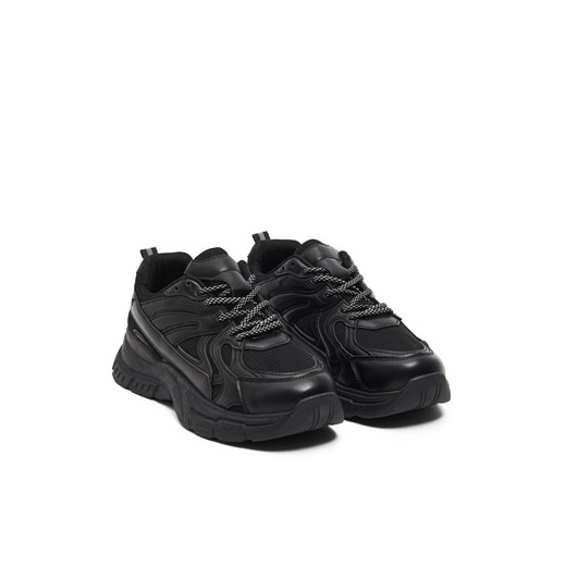 Cropp - Czarne sportowe sneakersy - czarny Cropp 37 promocyjna cena Cropp
