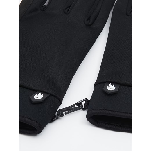 Cropp - Czarne rękawiczki z motywem płomieni - czarny Cropp L/XL promocja Cropp