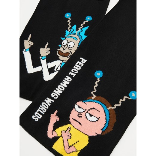 Cropp - Czarny szalik Rick and Morty - czarny Cropp Uniwersalny Cropp okazja