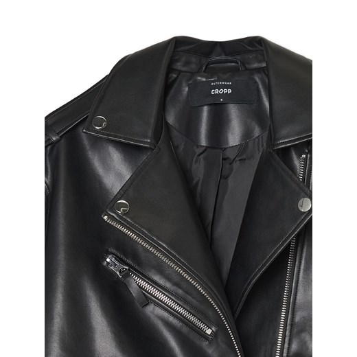 Cropp - Czarna kurtka oversize z imitacji skóry - czarny Cropp L Cropp