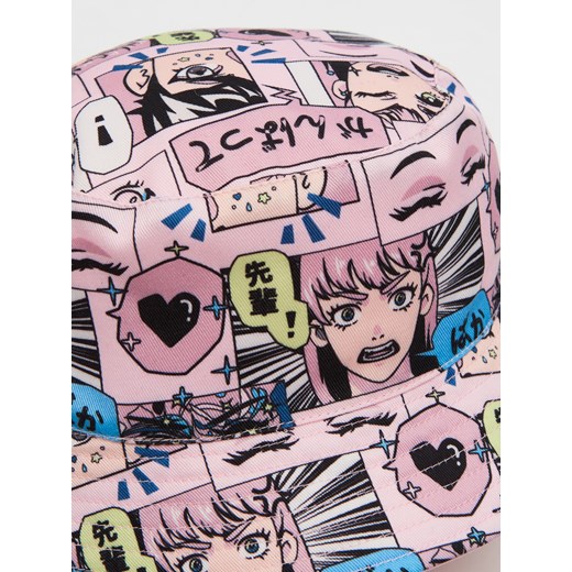 Cropp - Dwustronny kapelusz bucket hat - różowy Cropp Uniwersalny promocja Cropp