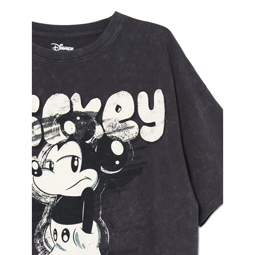 Cropp - Ciemnoszary t-shirt Mickey Mouse - szary Cropp S Cropp