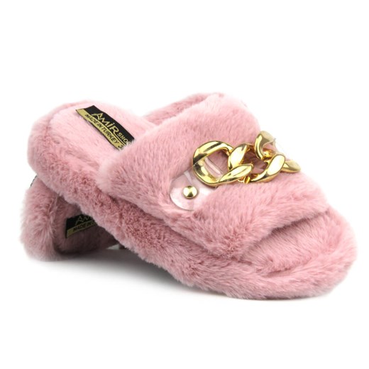 Miękkie kapcie damskie -Ami Kap 158, różowe ze sklepu ulubioneobuwie w kategorii Kapcie damskie - zdjęcie 167544721