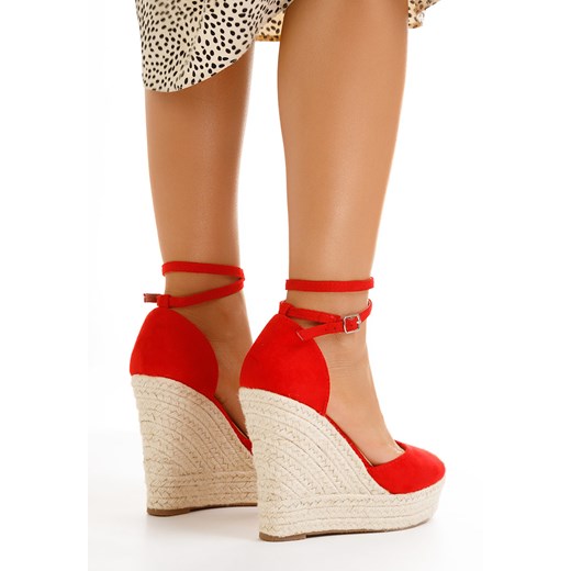 Czerwone espadryle na koturnie Saniza Zapatos 39 okazja Zapatos