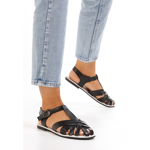 Czarne sandały damskie skórzane Viela Zapatos 40 okazja Zapatos