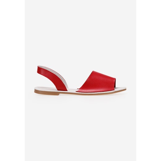 Czerwone sandały damskie skórzane Mellesa Zapatos 38 promocyjna cena Zapatos