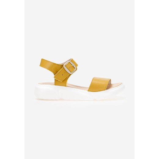 Żółte sandały damskie skórzane Tiella Zapatos 37 okazja Zapatos