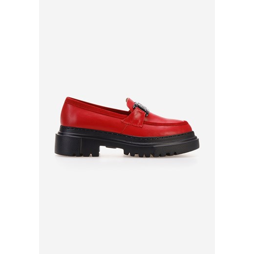 Czerwone skórzane mokasyny Haza V2 Zapatos 38 promocyjna cena Zapatos