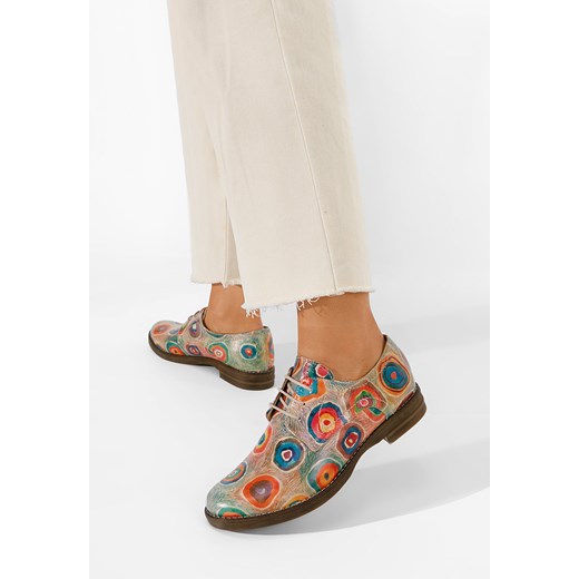 Wielokolorowy oxfordy damskie skórzane Otivera V7 Zapatos 37 okazja Zapatos