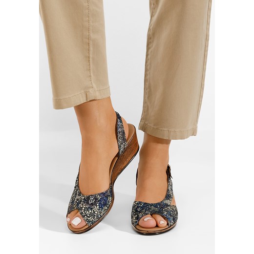 Wielokolorowy sandały damskie skórzane Rhonia Zapatos 40 okazyjna cena Zapatos