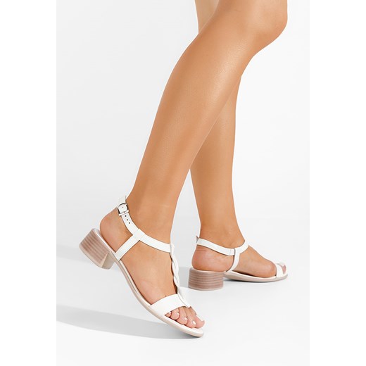 Białe sandały damskie skórzane Thasia V2 Zapatos 38 okazja Zapatos