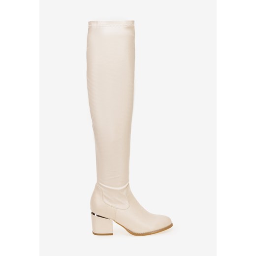 Beżowe kozaki za kolano na słupku Bemona Zapatos 38 Zapatos