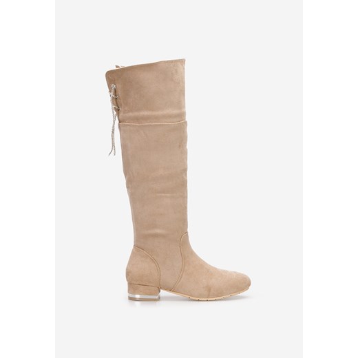 Khaki kozaki za kolano płaskie Kylie Zapatos 37 Zapatos