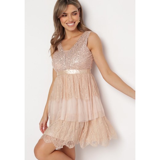 Sukienka Born2be mini bez rękawów elegancka