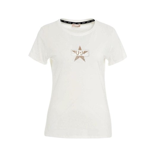 t-shirt damski liu jo ta4136 js003 biały ze sklepu Royal Shop w kategorii Bluzki damskie - zdjęcie 167562172