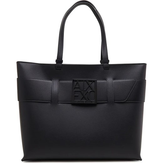 Shopper bag Armani Exchange elegancka ze skóry ekologicznej matowa duża 