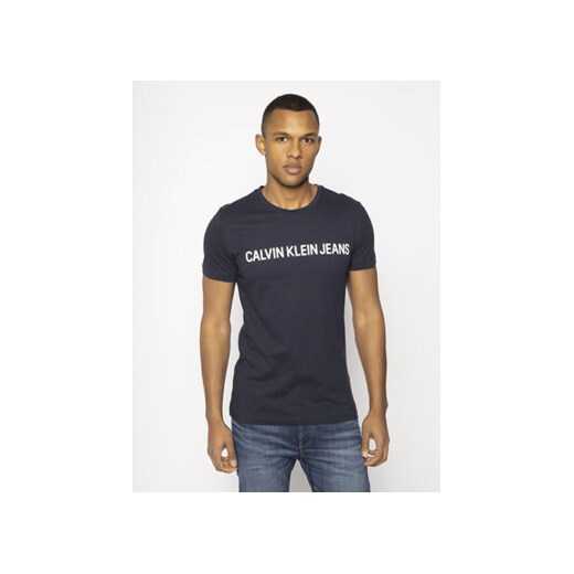 Calvin Klein Jeans T-Shirt Core Institutional Logo J30J307855 Granatowy Regular M promocyjna cena MODIVO