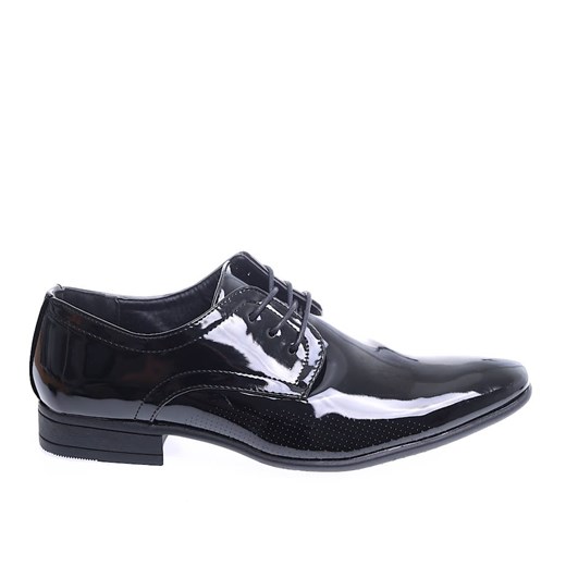 Eleganckie męskie czarne pantofle /A5-1 15494 T254/ ze sklepu Pantofelek24.pl w kategorii Buty eleganckie męskie - zdjęcie 167567532