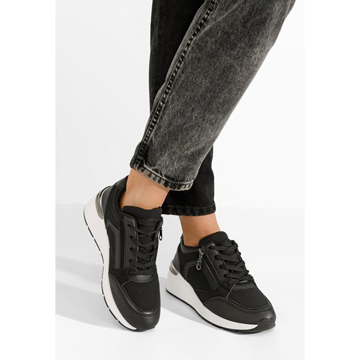 Czarne sneakersy na koturnie Henia ze sklepu Zapatos w kategorii Buty sportowe damskie - zdjęcie 167571101