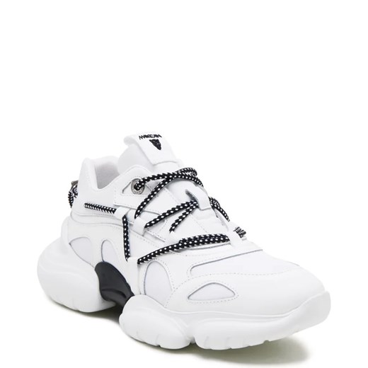 Białe buty sportowe damskie Marc Cain sneakersy na wiosnę na platformie 