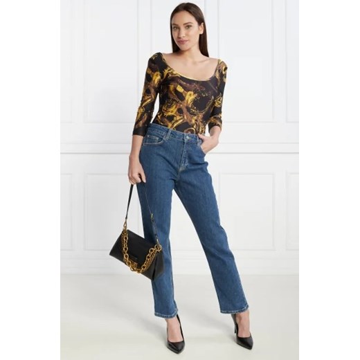 Versace Jeans bluzka damska z okrągłym dekoltem z długimi rękawami casual 