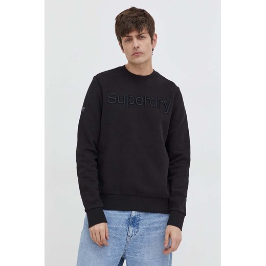 Superdry bluza męska kolor czarny z aplikacją ze sklepu ANSWEAR.com w kategorii Bluzy męskie - zdjęcie 167575553