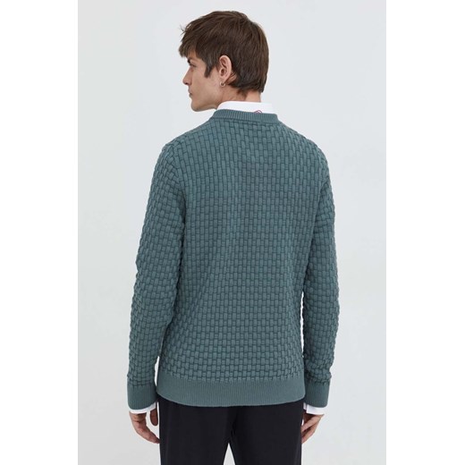 HUGO sweter bawełniany kolor zielony M ANSWEAR.com